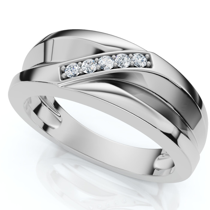 Men's Diamond Wedding Ring Lab Grown 10k Gold