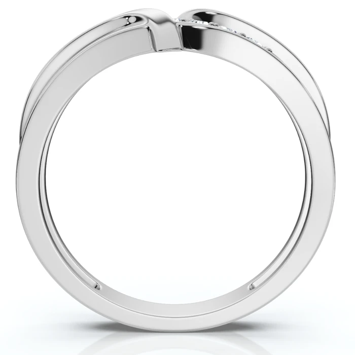 Men's Diamond Curve Polished Wedding Ring Lab Grown 10k Gold
