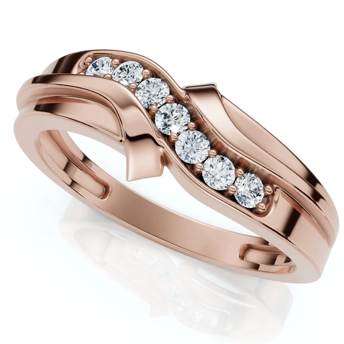 Men's Diamond Curve Polished Wedding Ring Lab Grown 10k Gold