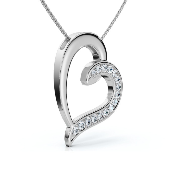1/2ct Diamond Heart Pendant Gold 18" Necklace Lab Grown