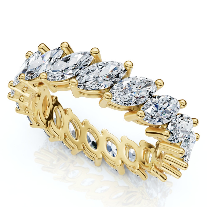 3Ct Marquise Diamond Eternity Ring 14k Gold Lab Grown
