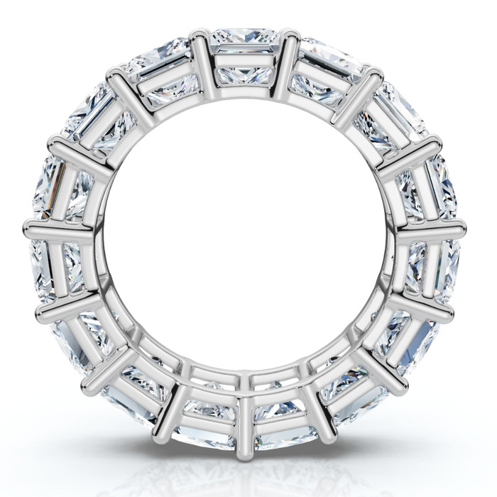 8Ct Princess Cut Diamond Eternity Ring 14k Gold Lab Grown 4.5mm Wide