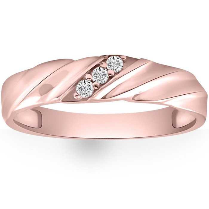 VS Diamond 3-Stone Men's Wedding Band in White, Yellow, or Rose Gold Lab Grown VS Diamond 3-Stone Men's Wedding Band in White, Yellow, or Rose Gold Lab Grown
