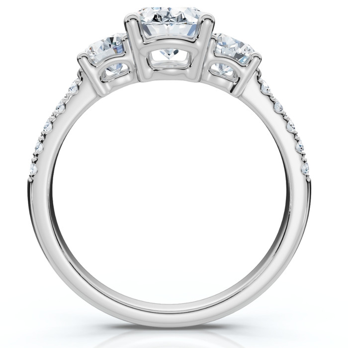 1.60Ct Oval Diamond Engagement Ring 14k Gold Lab Grown With Side Stones