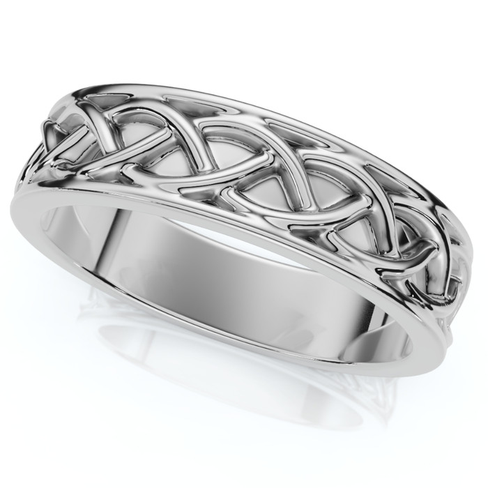 Men's 6mm Solid 14k Gold Wedding Band Braided Anniversary Ring