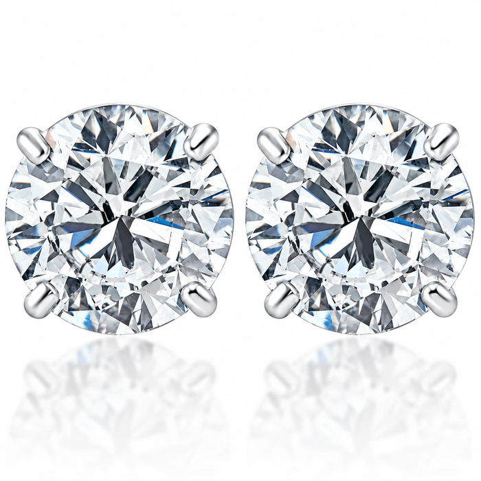 1 1/2ct Lab Grown Diamond Studs 14k White Gold Earrings