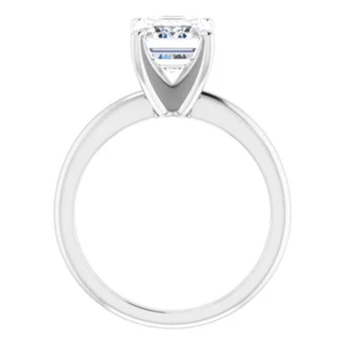 3.00Ct Platinum Certified Lab Grown Emerald Cut Diamond Engagement Ring