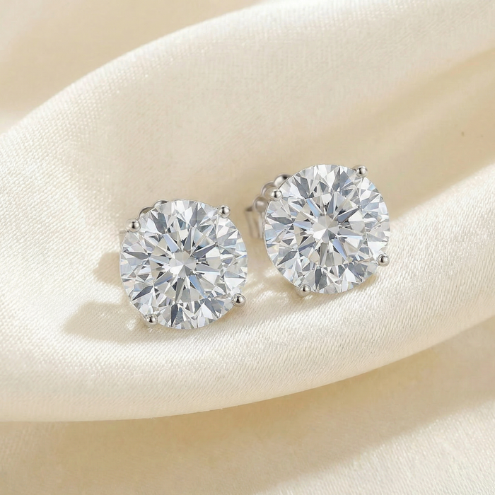 8Ct TW Certified Lab Grown Diamond Studs in 14k White Gold