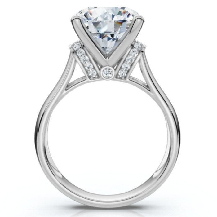 Certified 4 1/3Ct Round Diamond Engagement Ring With Accents 14k Gold Lab Grown Certified 4 1/3Ct Round Diamond Engagement Ring With Accents 14k Gold Lab Grown