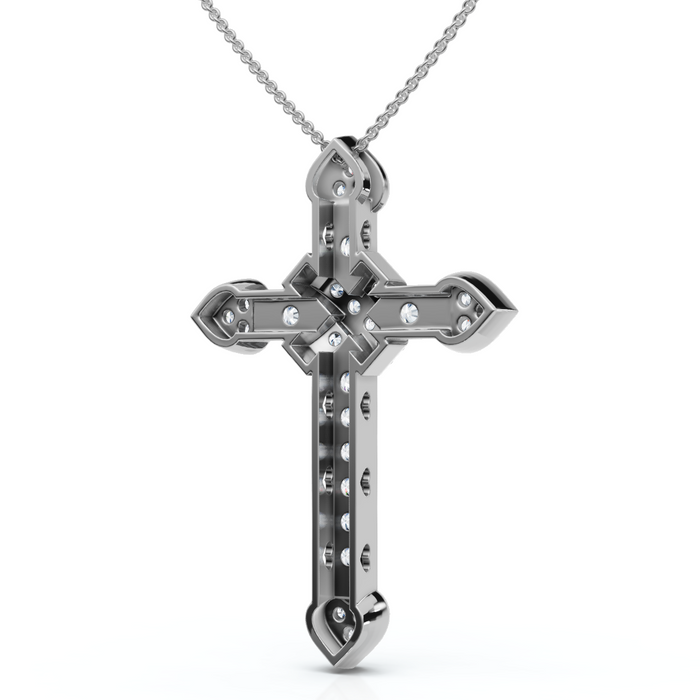1/2Ct Diamond Cross Lab Grown 14k Gold 1.25" Tall