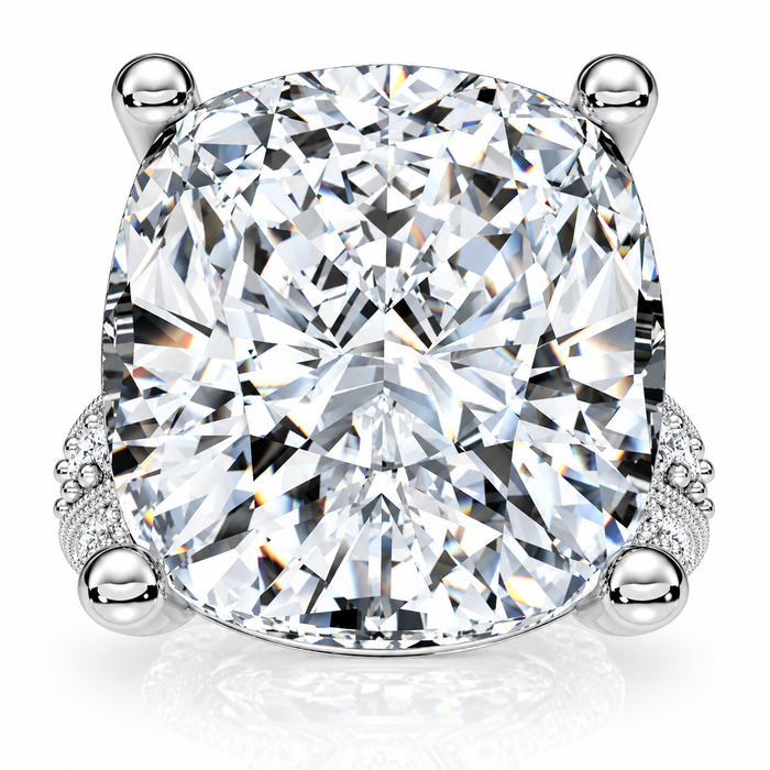 Certified 16Ct Cushion Diamond Engagement Ring 14k Gold Lab Grown