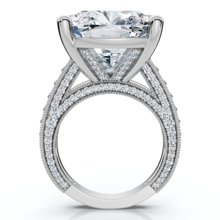 Certified 16Ct Cushion Diamond Engagement Ring 14k Gold Lab Grown