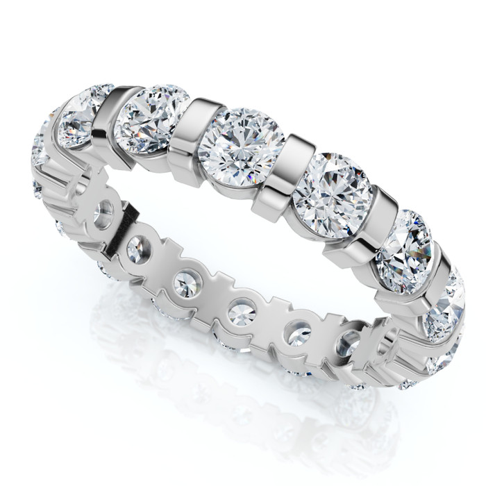 2 1/3Ct Bar Set Diamond Lab Grown Eternity Ring 14k Gold