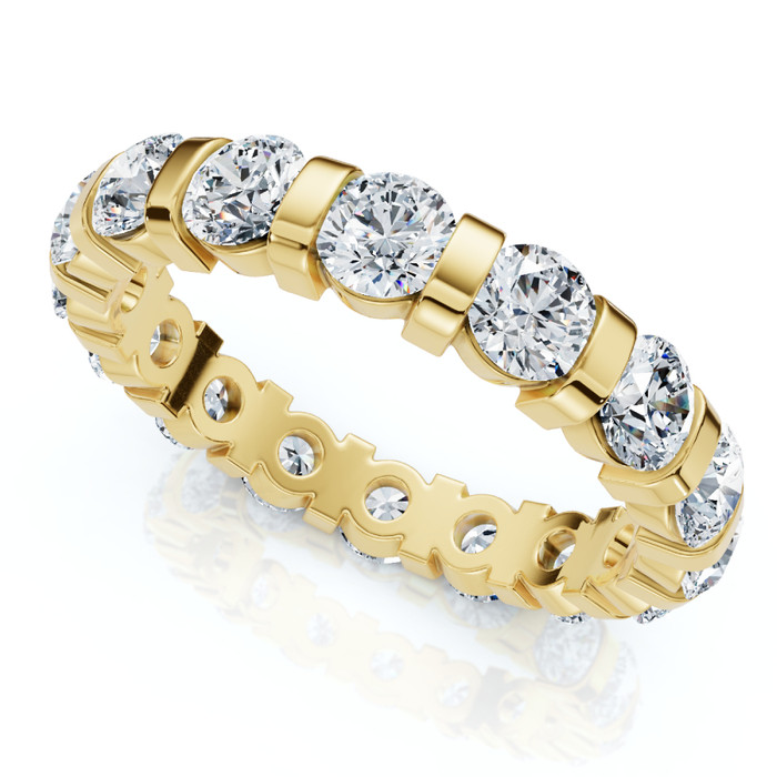 2 1/3Ct Bar Set Diamond Lab Grown Eternity Ring 14k Gold