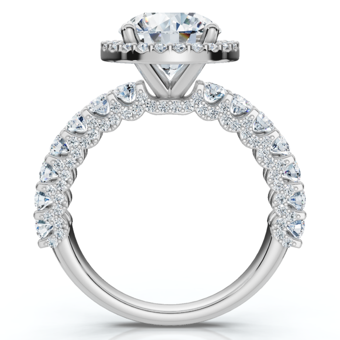 Certified 3 1/5Ct Pave Diamond Engagement Ring 14k Gold Lab Grown