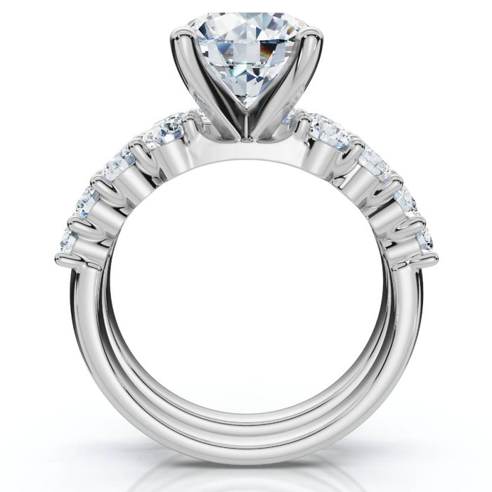 Certified 3 6/8ct Diamond Engagement Wedding Ring Set 14k Gold Lab Grown