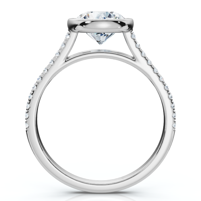 Certified 1 1/2ct Diamond Bezel With Accent Engagement Ring 14k Gold Lab Grown Certified 1 1/2ct Diamond Bezel With Accent Engagement Ring 14k Gold Lab Grown