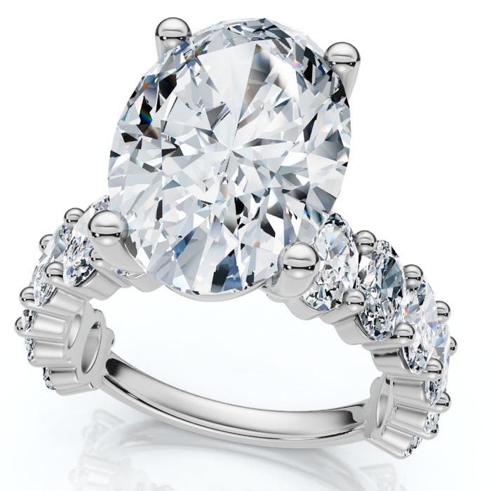 Certified 6Ct Oval Diamond Engagement Ring 14k Gold Lab Grown