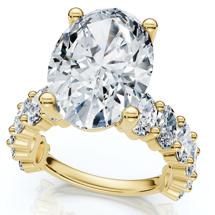 Certified 6Ct Oval Diamond Engagement Ring 14k Gold Lab Grown Certified 6Ct Oval Diamond Engagement Ring 14k Gold Lab Grown