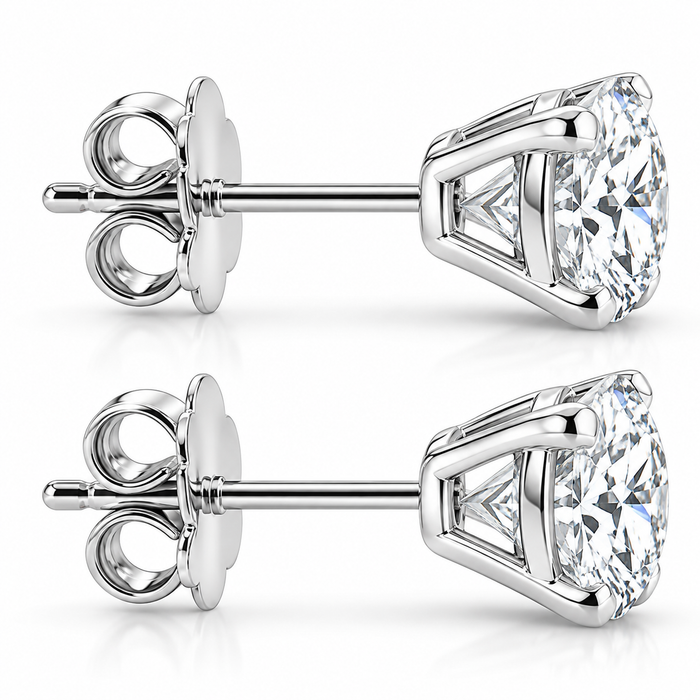 VS .65ct Diamond Studs 14K White Gold Lab Grown