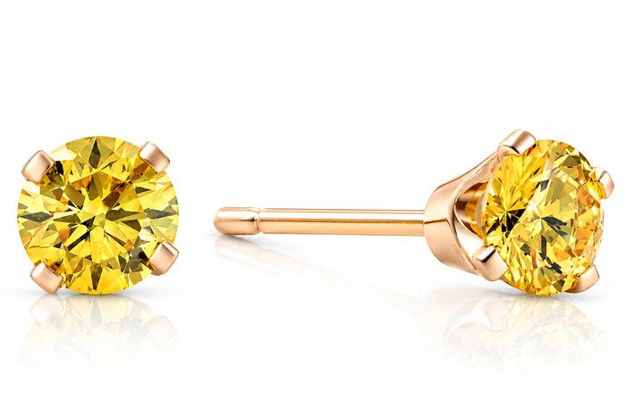 1/4 Ct T.W. Fancy Canary Yellow Lab Diamond Studs 14K Yellow Gold Lab Grown