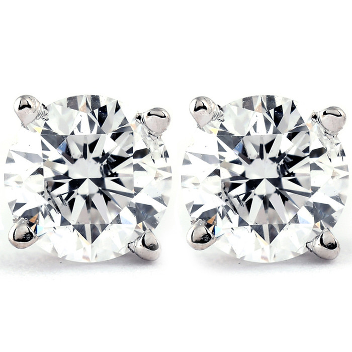 1 ct T.W. Diamond Screw Back Studs 14k White Gold Lab Grown Eco Friendly