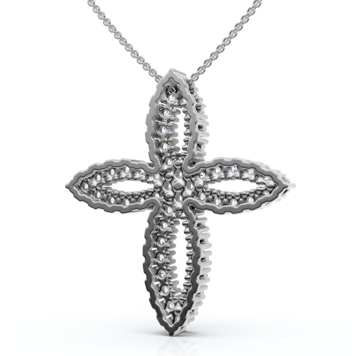 1/2Ct TW Diamond Cross Religious 10k Gold Lab Grown 18" Necklace 1/2Ct TW Diamond Cross Religious 10k Gold Lab Grown 18" Necklace