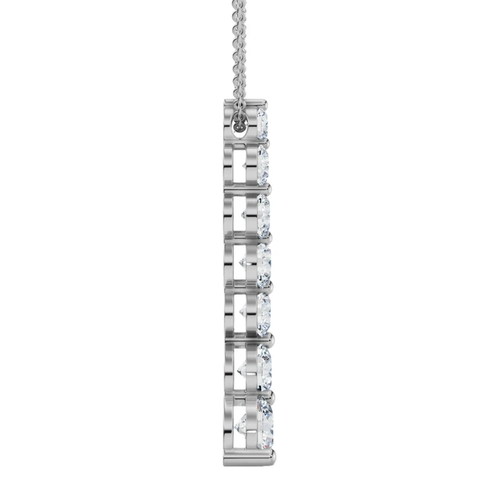 1/2 - 3 Ct Diamond 7-Stone Journey Pendant 14k Gold Necklace Lab Grown