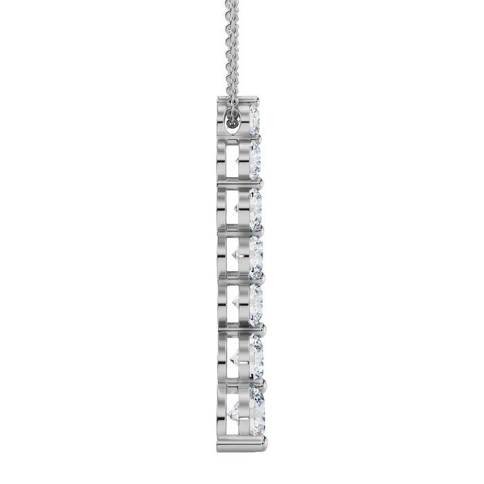 1/2 - 3 Ct Diamond 7-Stone Journey Pendant 14k Gold Necklace Lab Grown