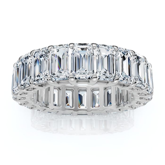 6Ct Emerald Cut Diamond Eternity Ring 14k Gold or Platinum Lab Grown