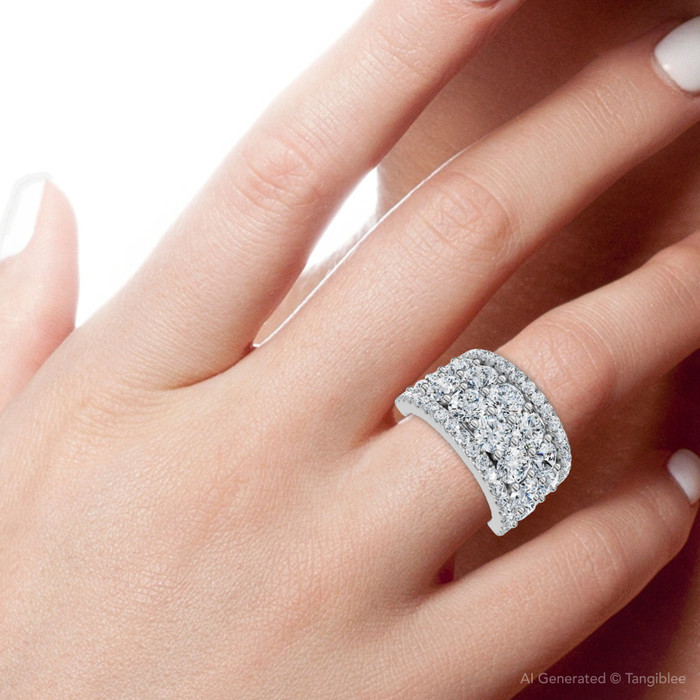 3 1/2Ct Diamond Wedding 11mm Wide Anniversary Ring 14k Gold Lab Grown 3 1/2Ct Diamond Wedding 11mm Wide Anniversary Ring 14k Gold Lab Grown