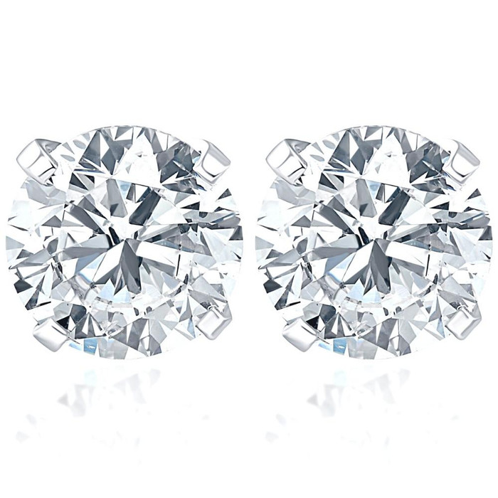 1 Carat (ctw) Diamond Studs in 14k White or Yellow Gold Lab Grown