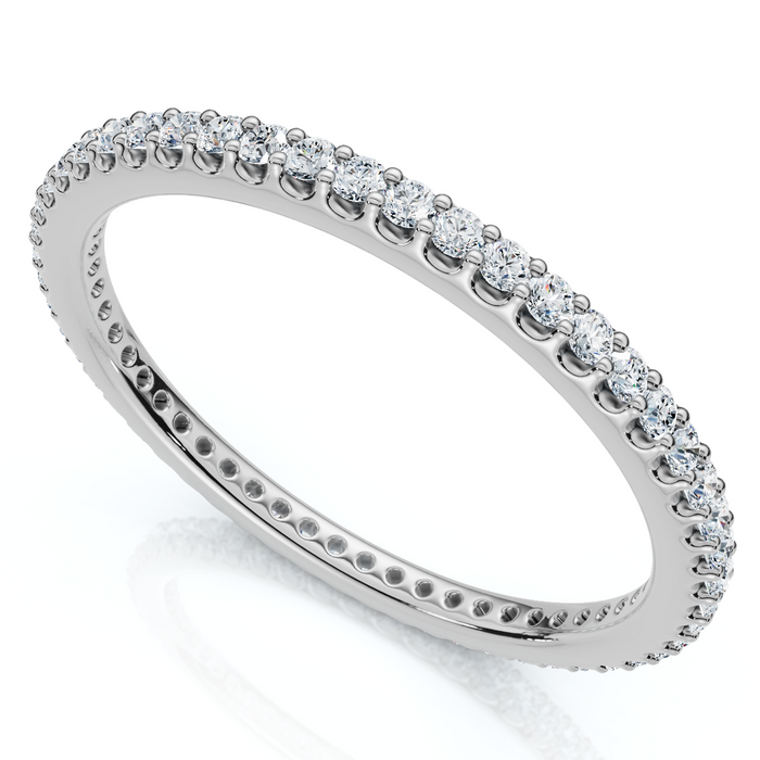 1/2 Ct Lab Grown Diamond EX3 Eternity Ring Womens Bad 14k White Gold