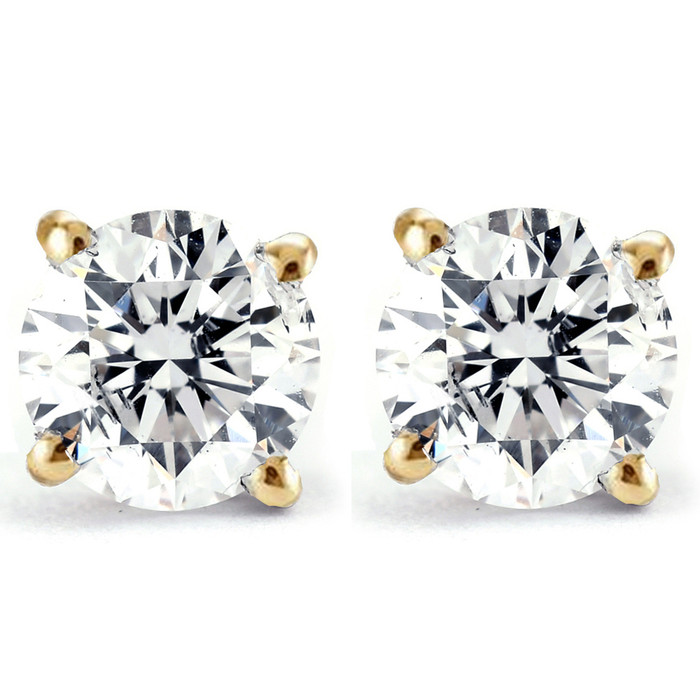 1/4 Ct TDW Genuine Diamond Studs Available in 14k White or Yellow Gold
