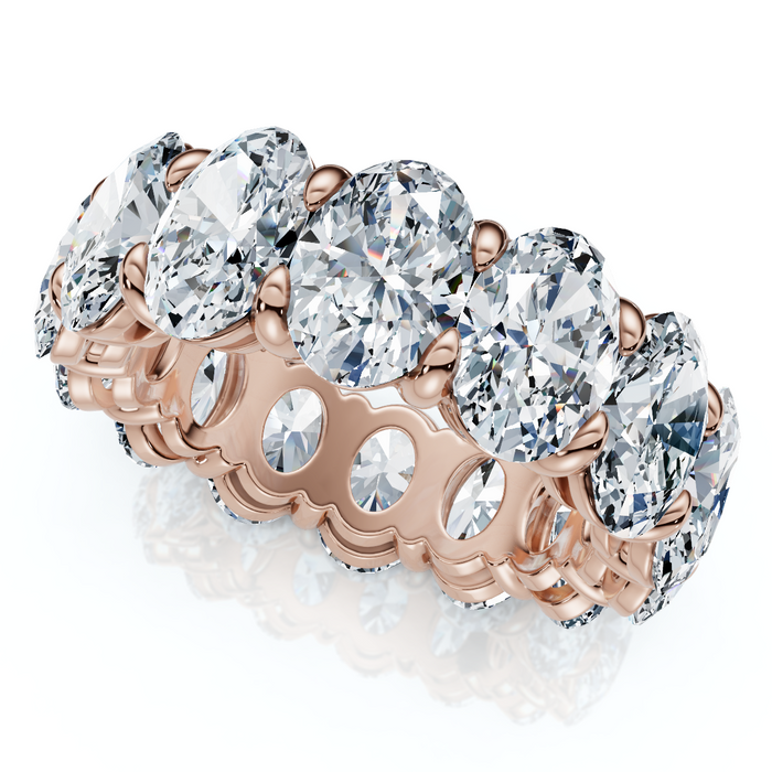 8Ct Oval Diamond Eternity RIng 14k Gold Platinum Band Lab Grown