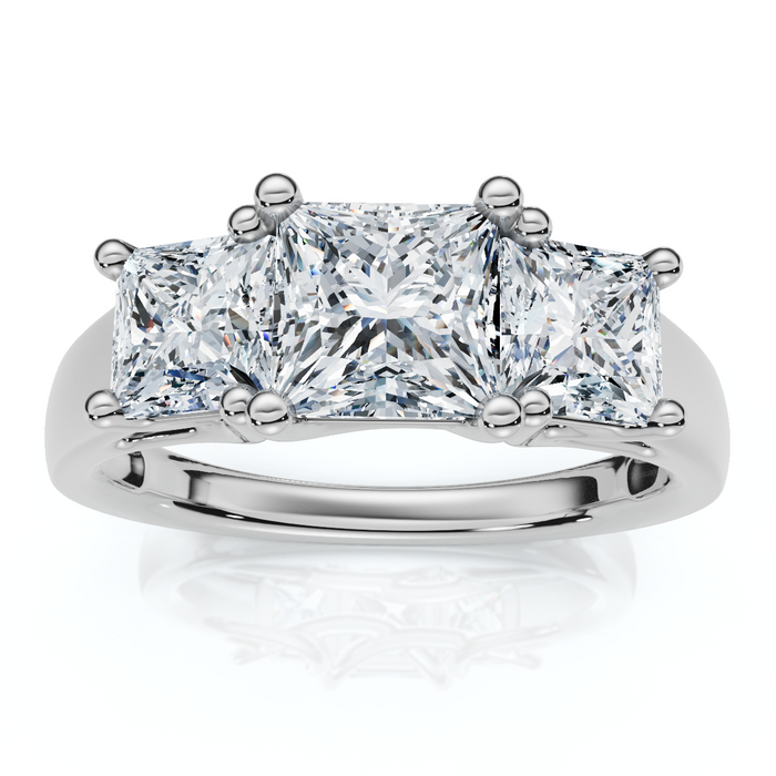 2Ct Princess Cut Diamond Engagement Ring 14k White Gold Lab Grown