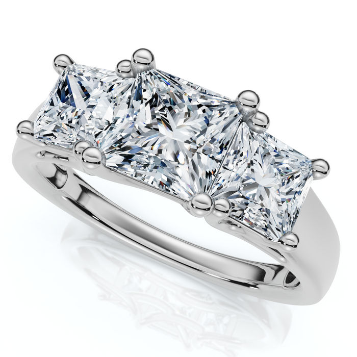 2Ct Princess Cut Diamond Engagement Ring 14k White Gold Lab Grown