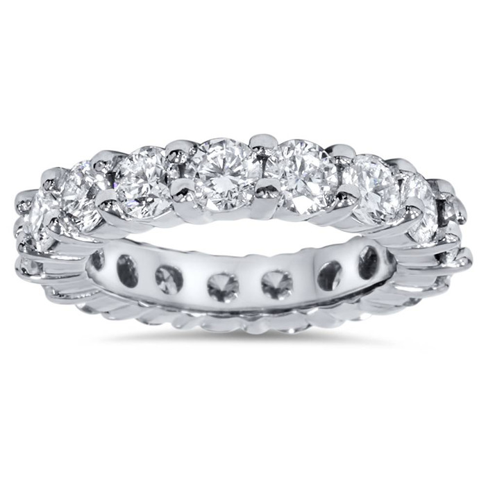4Ct Diamond Eternity Wedding Ring Lab Grown Diamonds 14k White Gold