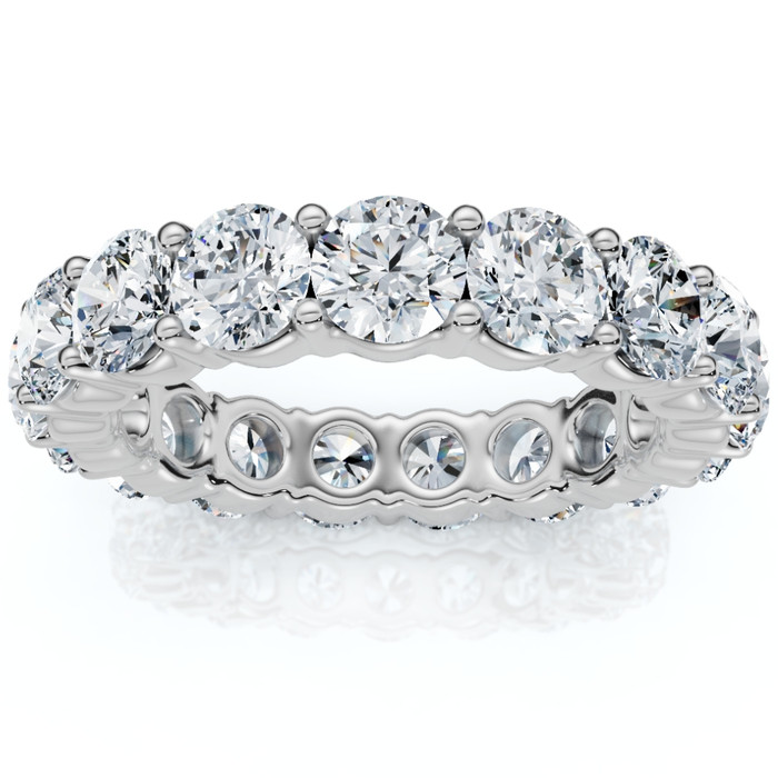 4Ct Diamond Eternity Wedding Ring Lab Grown Diamonds 14k White Gold