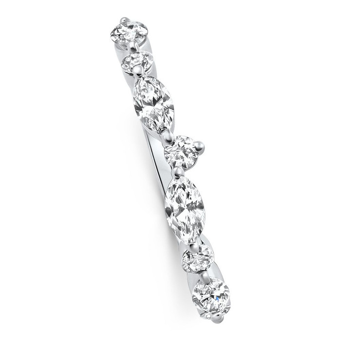.90Ct Marquise Curved Diamond Wedding Ring 14k Gold or Platinum Lab Grown