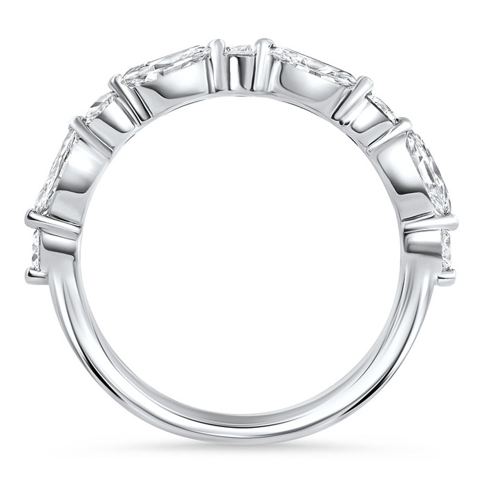 .90Ct Marquise Curved Diamond Wedding Ring 14k Gold or Platinum Lab Grown