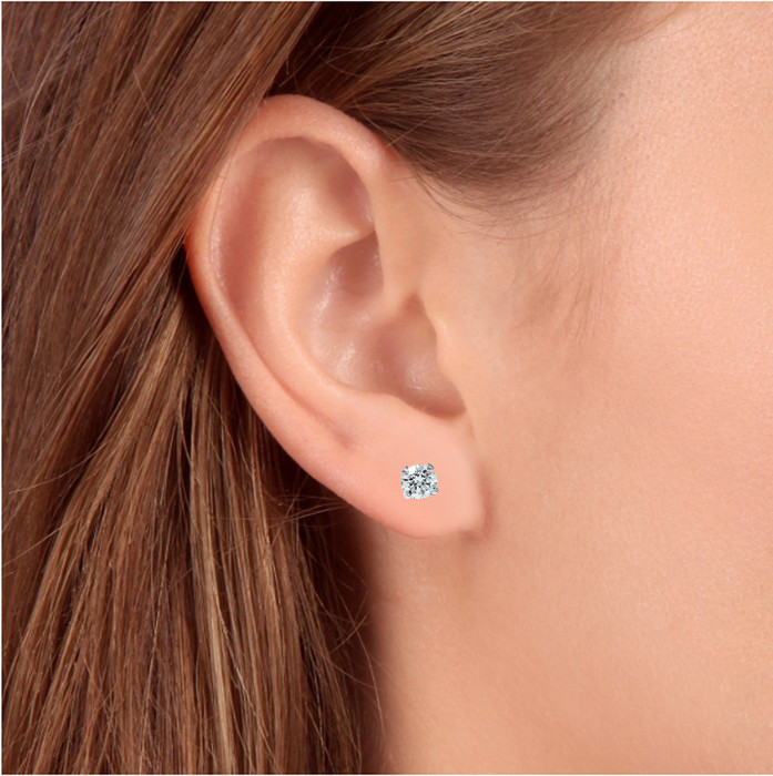 3/4Ct Natural Diamond Studs Available in 14K White And Yellow Gold Setting