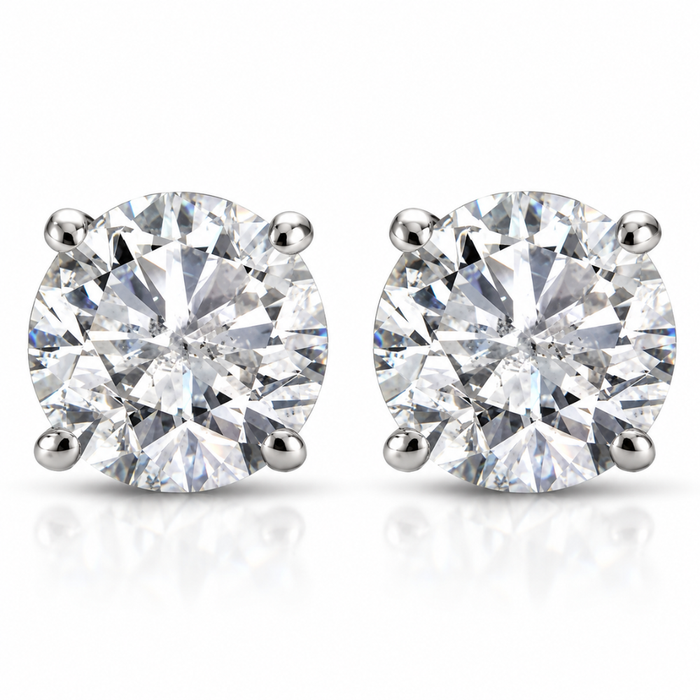 3/4Ct Natural Diamond Studs Available in 14K White And Yellow Gold Setting