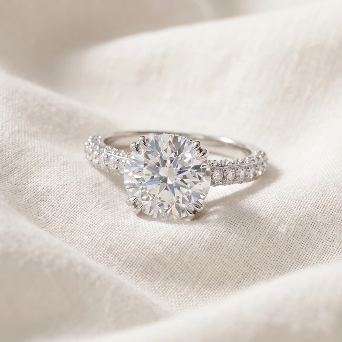 Certified 2 3/4Ct Diamond Engagement Ring 14k Gold Lab Grown