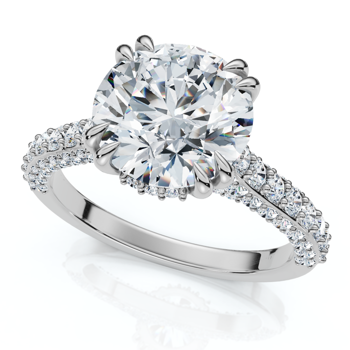 Certified 2 3/4Ct Diamond Engagement Ring 14k Gold Lab Grown