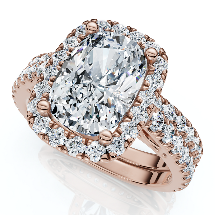Ceritified 2.90Ct Cushion Diamond Engagement Ring Set 14k Gold or Pt Lab Grown