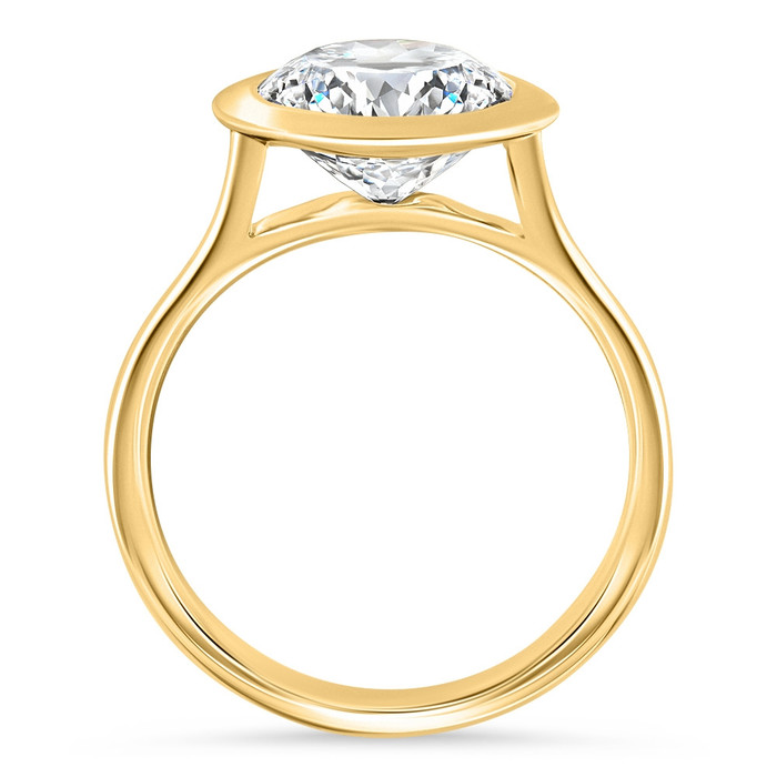 Certified 3.02Ct Portuguese Cut Bezel Diamond Engagement Ring Gold Lab Grown Certified 3.02Ct Portuguese Cut Bezel Diamond Engagement Ring Gold Lab Grown