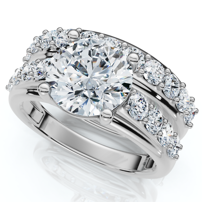 Certified 2 1/2Ct Diamond Engagement Wedding Ring Set 14k Gold Lab Grown