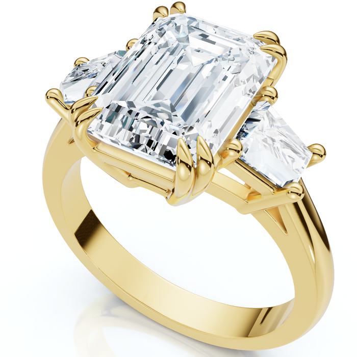 Certified 4.40Ct Emerald Diamond Engagement Ring 14k Gold or Platinum Lab Grown