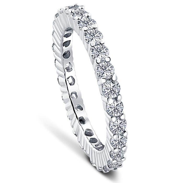 Round Brilliant Cut 1.00 ctw Diamond Platinum Eternity Band